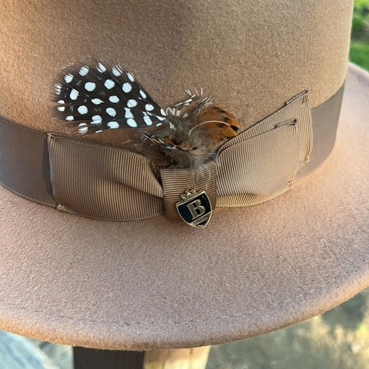 Bruno Capelo Brown Feather Accent Wool Fedora Hat | eBay display picture 3