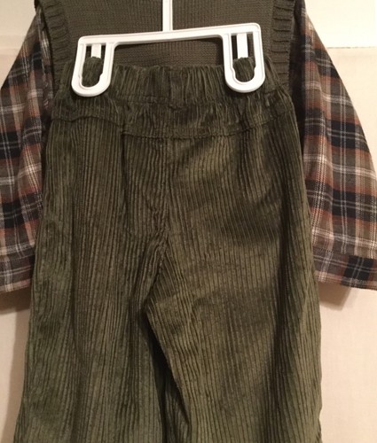 KRU Supplies Boys 24 Mths Three Pc Set Pants L.S. Button Front Shirt Vest Multi - Picture 6 of 11