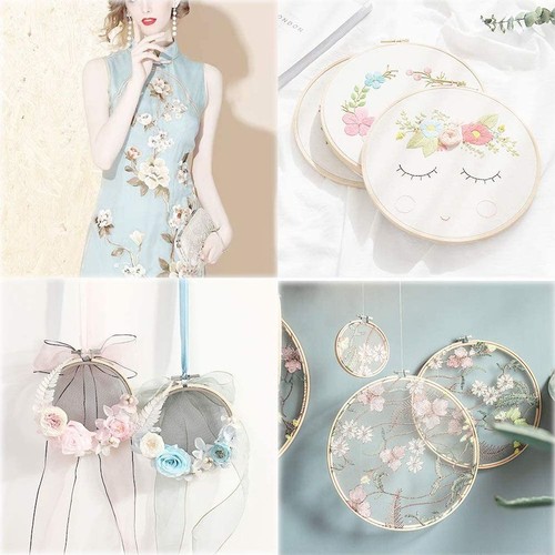 2pcs Embroidery Hoops Bamboo Cross Stitch Circle Frame DIY Needlework Crafts USA - 第 5/17 張圖片