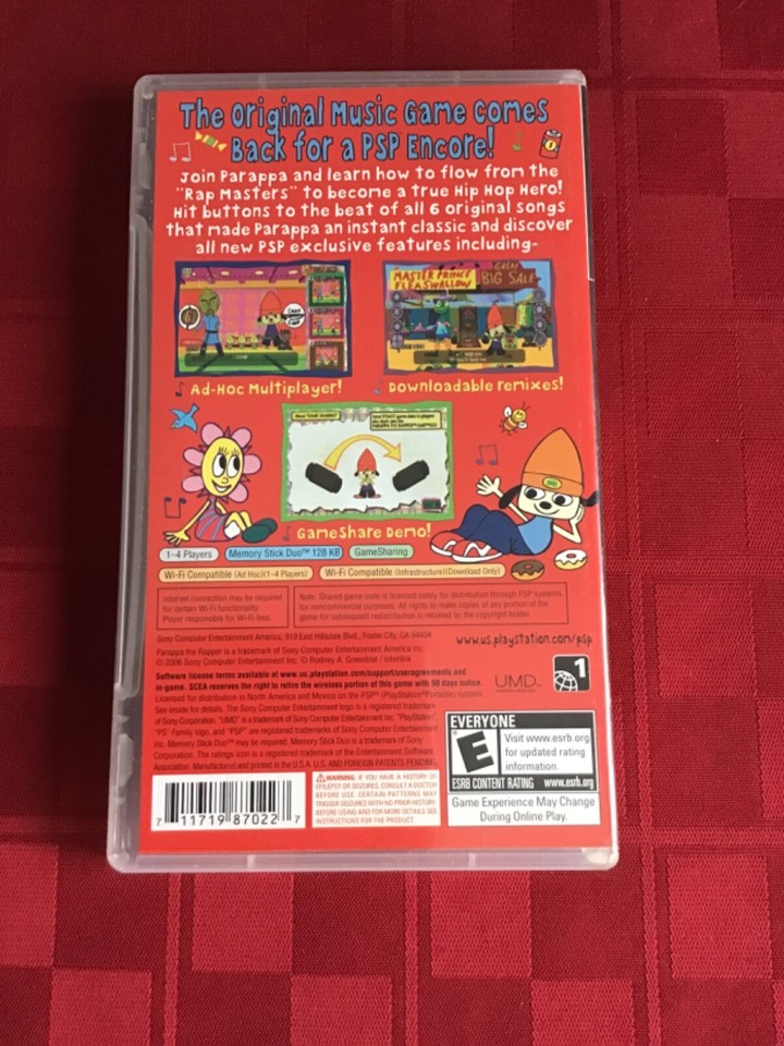 PaRappa the Rapper (Sony PLAYSTATION PORTABLE PSP, 2007) Complete in