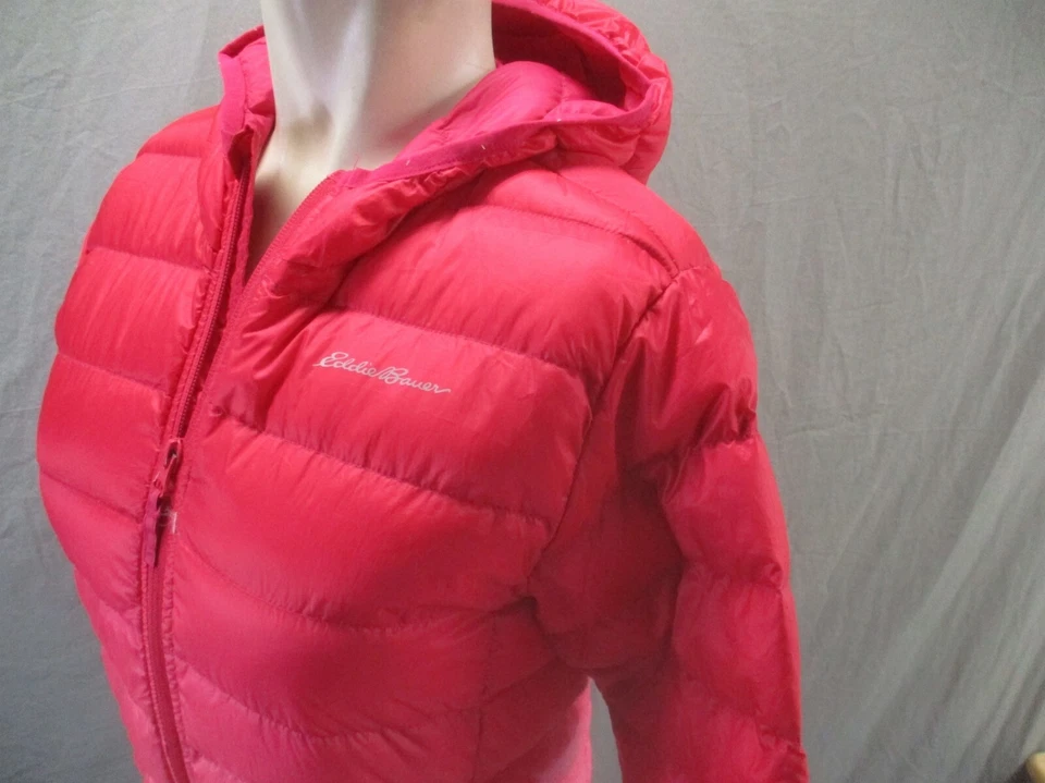 Chaqueta acolchada ligera Eddie Bauer talla M (10-12) para niñas roja con cremallera completa 061 Foto 4 de 4