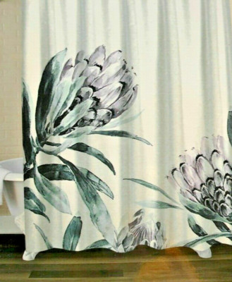 Idea Nuova Cloth Shower Curtain Water Lilies 72x72'' Bathroom Spring Watercolor