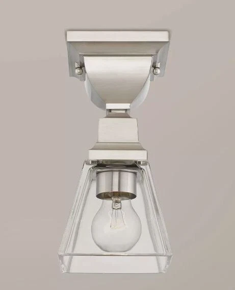 NEW Livex Lighting 45562 Mission 1 Light 5"W Semi-Flush Ceiling Chrome 45562-05 - Image 2 of 3
