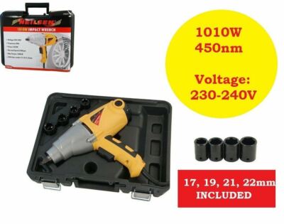 Schwerlast Elektro Schlagschrauber 1/2'' Antrieb und 4 Steckschlüssel 450NM DREHMOMENT 1010W