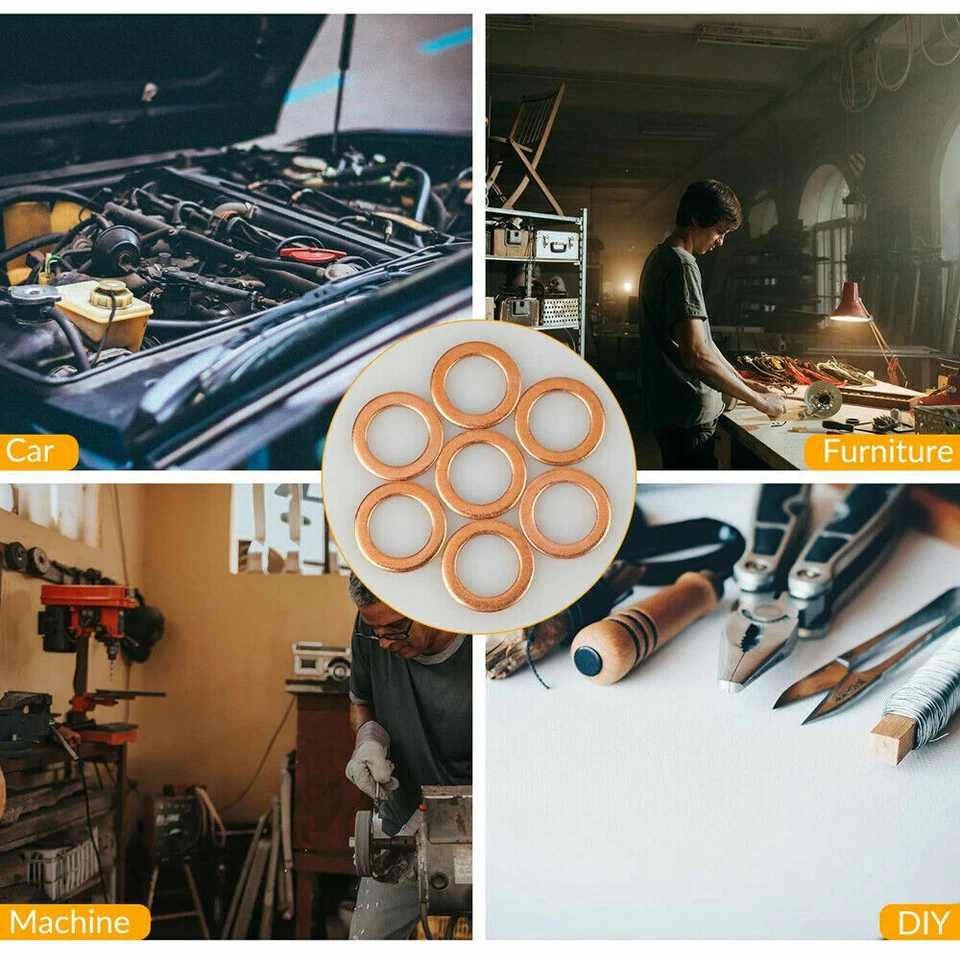 400 Kupferringe Dichtring Ringe Sortiment Set Kupfer Dichtungen Ölablaßschrauben - Bild 3 von 4