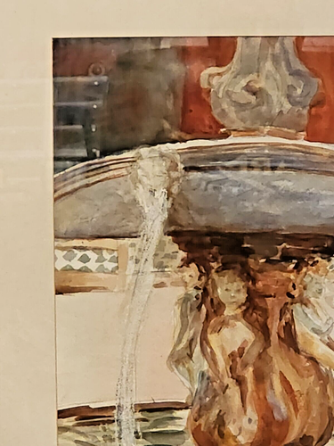 Watercolor Painting Italian Fountain Three Cherubs by Pauletta McGriff-Zawosky - Picture 8 of 12