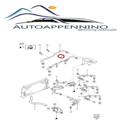 Tubo raffreddamento Ford Mondeo 1996-2000 CODICE 1026840 ORIGINALE - Imagen 2 de 3