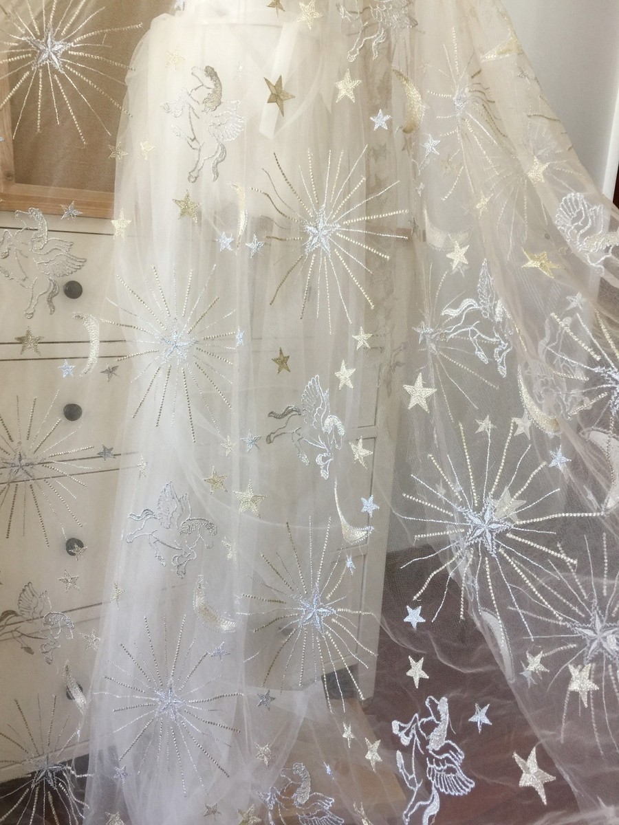 star embroidered wedding dress Starlight | Black Celestial Wedding Dress | Tulle Wedding Gown | Stars Wedding Dress | Made to Order 5-7 Month Delivery