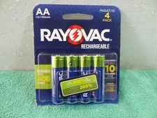 NEW Rayovac AA Rechargeable NiMH Batteries 4-Pack, 1350mAh