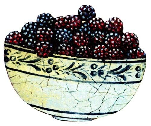 Decalcomania da parete per blackberry ciotola frutta bacche country preparate 5 pollici 1 pz - Foto 1 di 2