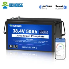 36V 50Ah Lithium Golf Cart Bluetooth Battery Smart Monitor Trolling Motor RV