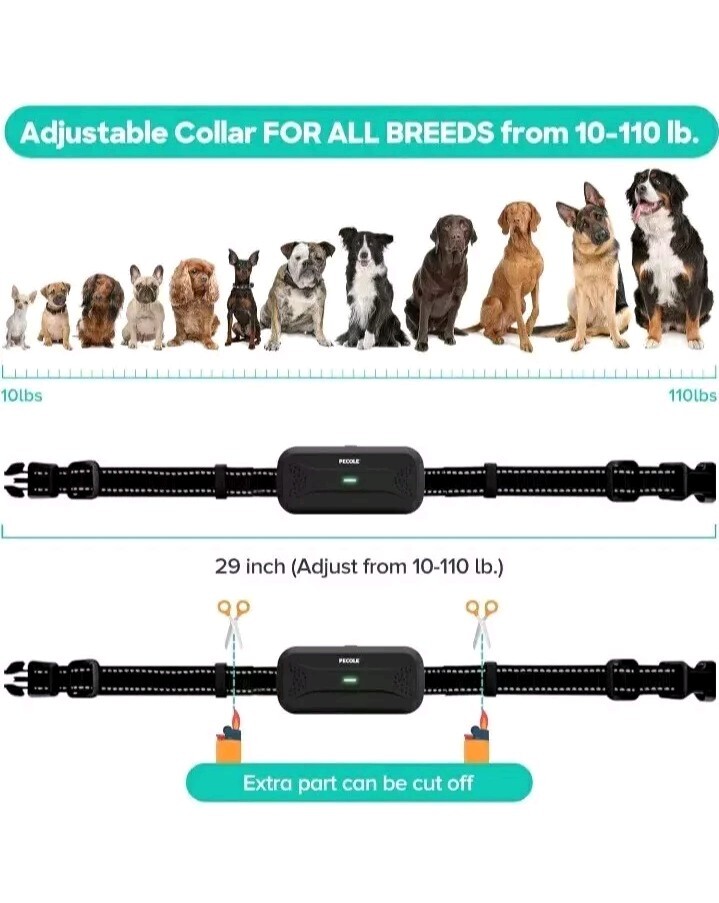 PECOLE Dog Training Collar w Remote 1600FT, 3 Training Modes Noise Vibe