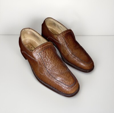 Stuart McGuire Vintage Brown Leather Men’s Slide On Shoes Size 11 D Stuart McGuire Shoes Loafers Black Buckle‎ Strap Leather  main image 4