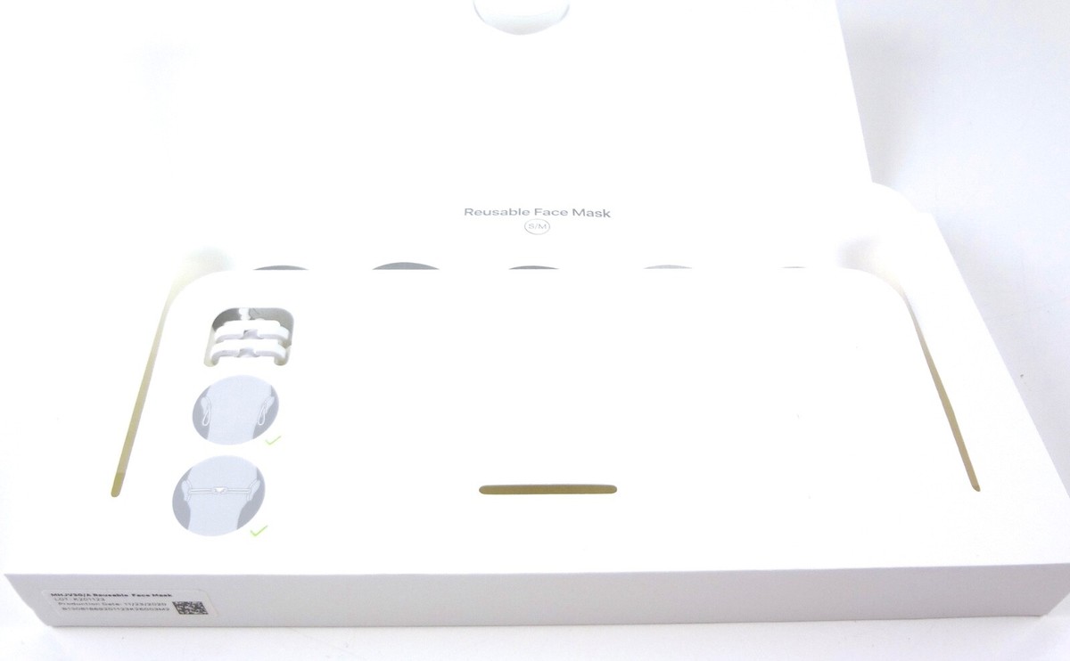 Apple Reusable Face Mask NEW (3) NEW + BOXED Size S/M - RARE to