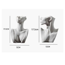 3D Vase Silicone Mold Abstract Style Face European Half Body Home Decoration Flo
