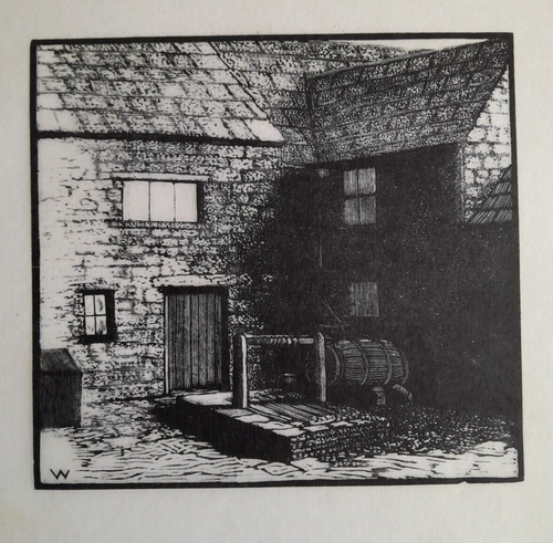 George Wood WILMOTT'S WELL Original 1927 Woodcut Print