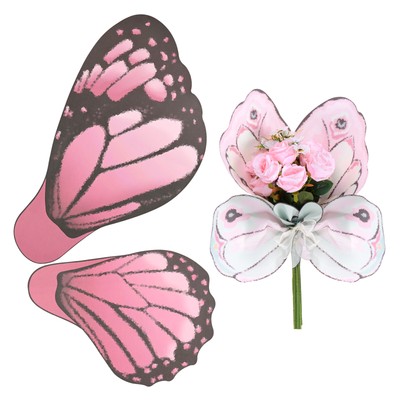 20pcs Butterfly Flower Wrapping Paper Bouquet 20'' x 22'' Plastic Red Black