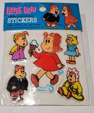 Rare Vtg 1980 Little Lulu Moppet 3D Puffy Sticker Sheet Marjorie Henderson Buell