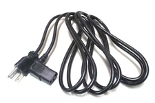 10ft Black 18AWG 3 Prong Right Receptacle Universal AC Power Cord