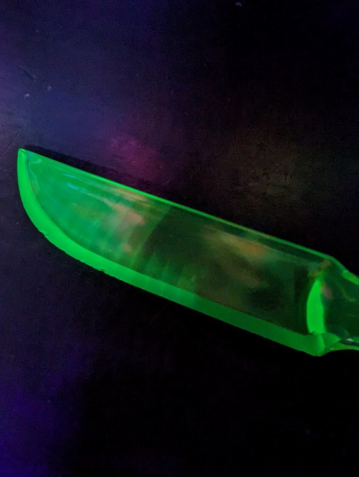 Antique Vintage Vaseline Uranium Glass Knife w/ Box Kitchen Novelty Co