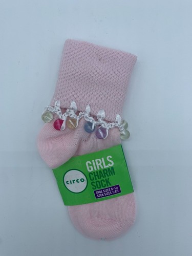NEW 2 PAIRS GIRLS CICRO FANCY CHARM SOCKS PINK SHOE SIZE 9-1.5 TODDLER - Picture 5 of 8