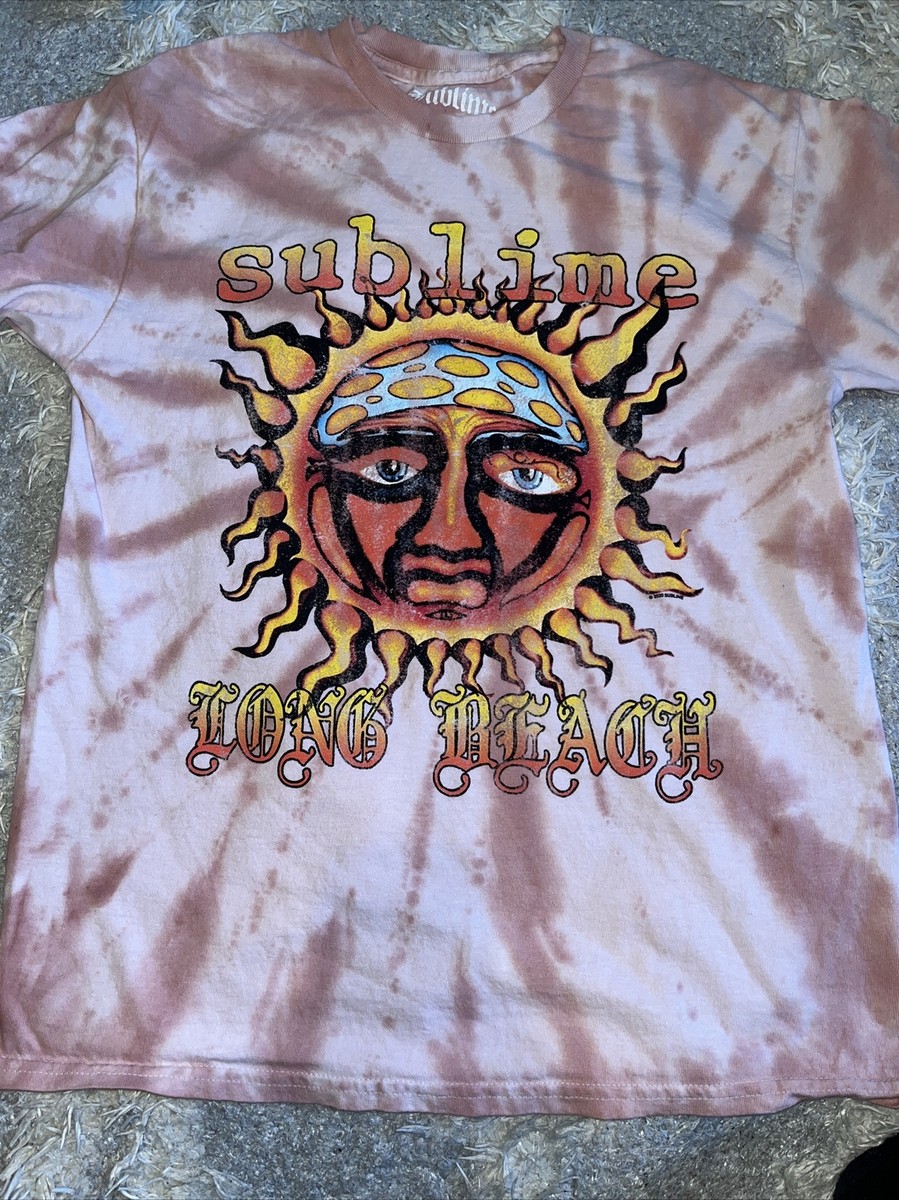 Sublime Sun Graphic Pink Tie Dye Men Short Sleeve T-Shirt Size