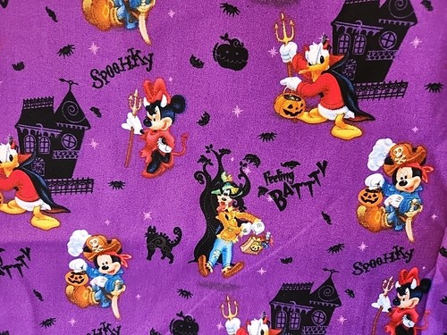 Mickey Minnie Mouse Spooky Halloween Disney FABRIC 100% COTTON BTY - Picture 3 of 7