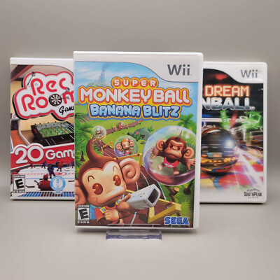 Wii Games Lot 3 Super Monkey Ball Rec Room Games Dream Pinball 3D Nintendo