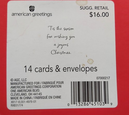 Biglietti e buste auguri americani natalizi numero 14 7x5 albero di Natale - Foto 5 di 5