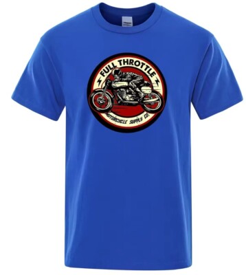 Full Throttle Cafe Racer Rockabilly Bikers printed T Shirt in 6 Sizes Colours 