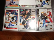 SERGIO MOMESSO AUTOGRAPHED 1993-94 UPPER DECK # 104 VANCOUVER CANUCKS 