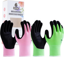 Gardening Gloves for Women, 6 Pairs,Medium, Pink&Green
