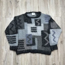 Soft Options Vintage Mohair Handmade Knitwear Sweater England Womens Size L-XL +