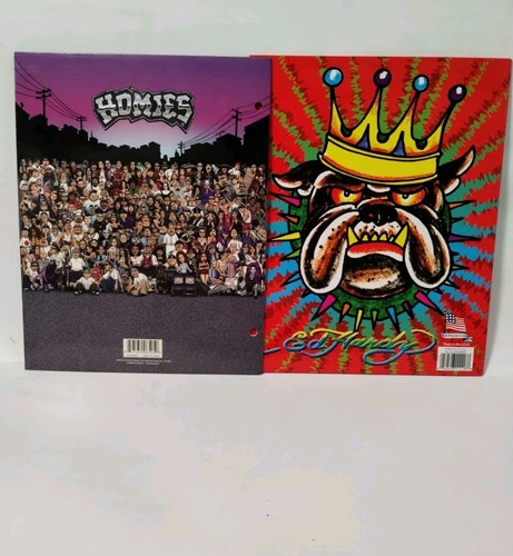 Lisa Frank Ed Hardy Bulldog Pocket Folder And Homies Figure Folder Lot Of 2