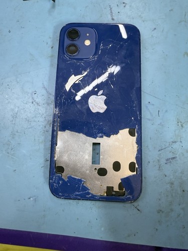 iPhone 12 Back Housing Replacement Frame BLUE Original-BENT READ - Picture 3 of 3