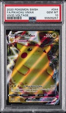 2020 POKEMON SWORD & SHIELD VIVID VOLTAGE #044 FULL ART/PIKACHU VMAX PSA 10