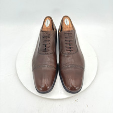 Gucci Men Size EU 42.5E US 9 Brown Leather Brogue Cap Toe Oxford Dress Shoes