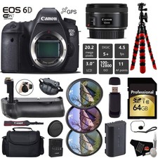 Canon EOS 6D DSLR Camera with 50mm f/1.8 STM Lens Professional Battery Grip