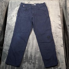 Carhartt FR Pants Mens 38x34 Navy Blue Relaxed Fit Flame Resistant Canvas Work