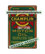 Champlin motor oil car garage auto tin sign