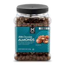 Members Mark Milk Chocolate Almonds 48 oz Jar Dry Roasted California Nuts New