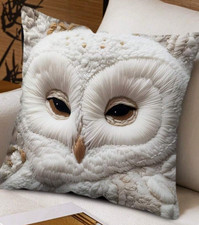 THROW PILLOW COVER-Owl Print Modern Decorative Pillow Cover, 18"X18", 2D