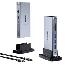 11-in-1 USB C Docking Station with Detachable 3.3ft Long Cable, 4K60Hz HDMI, ...