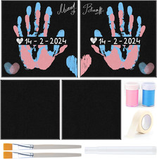 2 Pack 10''X10'' Handprint Frame Kit, Couples Painting for Date Night, Black Can