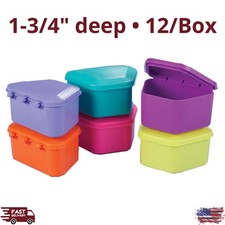 Dental Denture Cup 12/Box 1-3/4" Deep Spill Resistant Cleaning Storage Container