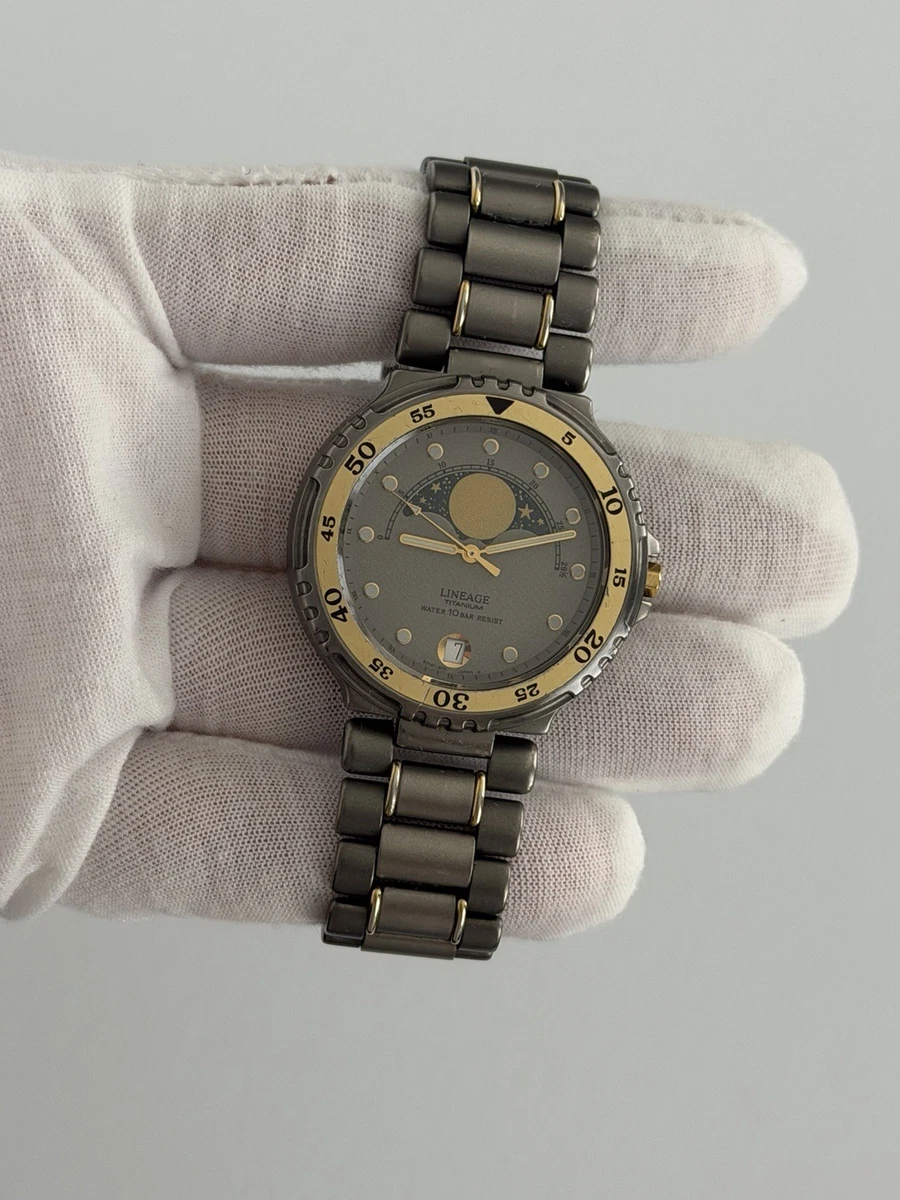 Reloj de vestir deportivo vintage Casio Lineage titanio fase lunar LIN-330W JDM años 90