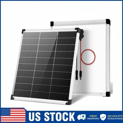 50W 12V Mono N-Type 16BB Solar Panel Home RV Off Grid PV Battery Camping Boat US