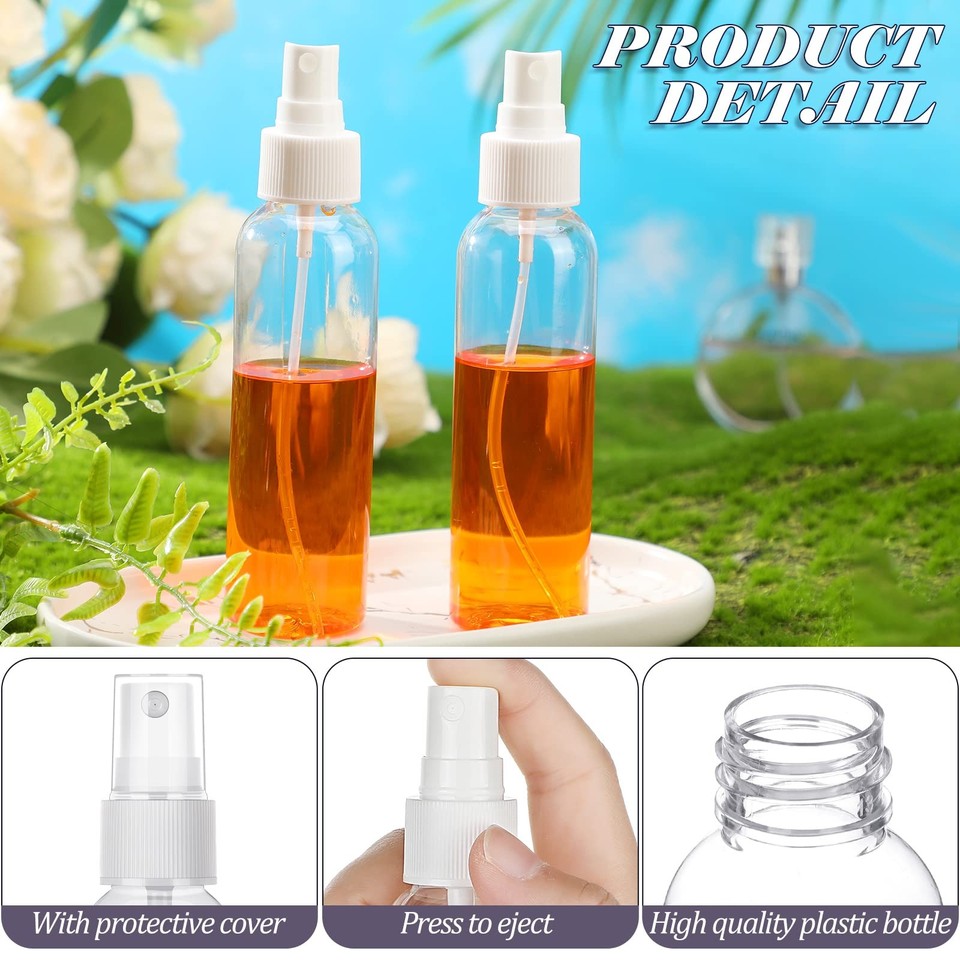Mini Sprayed Nuogo 90 Pack 4 oz Clear Plastic Mini Spray Bottles Refillable Travel ...