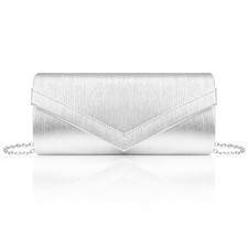 Women's Evening Handbags, Vegan Leather Envelope Clutch Purse w/Chain, Fashio...