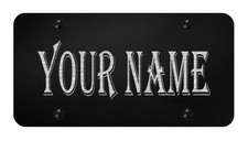 Custom Personalized Name In Bold Diamond Etch Engraved License Plate Car Tag